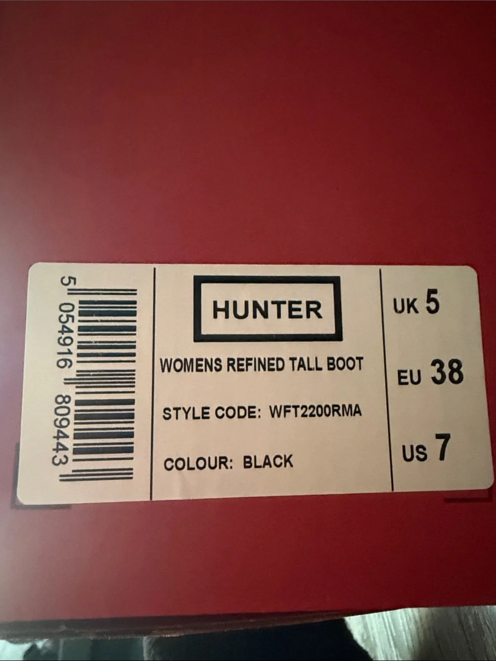 *BRAND NEW IN BOX* HUNTER Women’s Refined Tall Boot Black size US 7 | EU 38